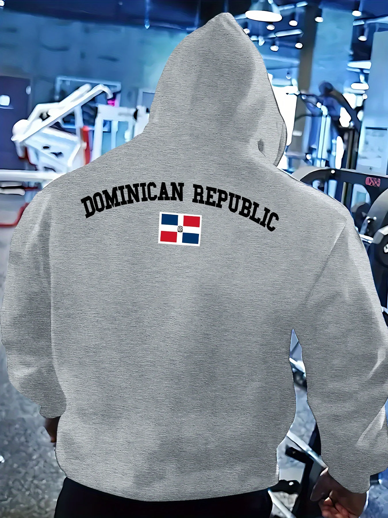 Men's Dominican Republic Flag Print Hoodie - Casual Winter Pullover Hoodie with Pockets, Suitable for Casual and Everyday Wear