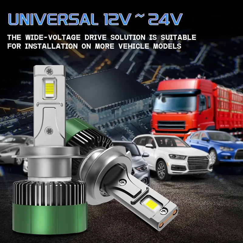 2 pçs h7 farol do carro h1 h4 lâmpada led h8 h11 9005 hb3 9006 hb4 luzes led 60000lm 6500k turbo lampada 12v 24v