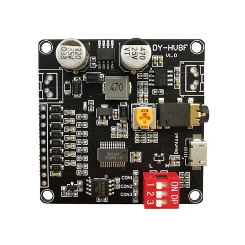 

T82C Hot Sale-3X 12V/24V Voice Playback Module Serial Port Control Playback 10W/20W Voice Module HV8F