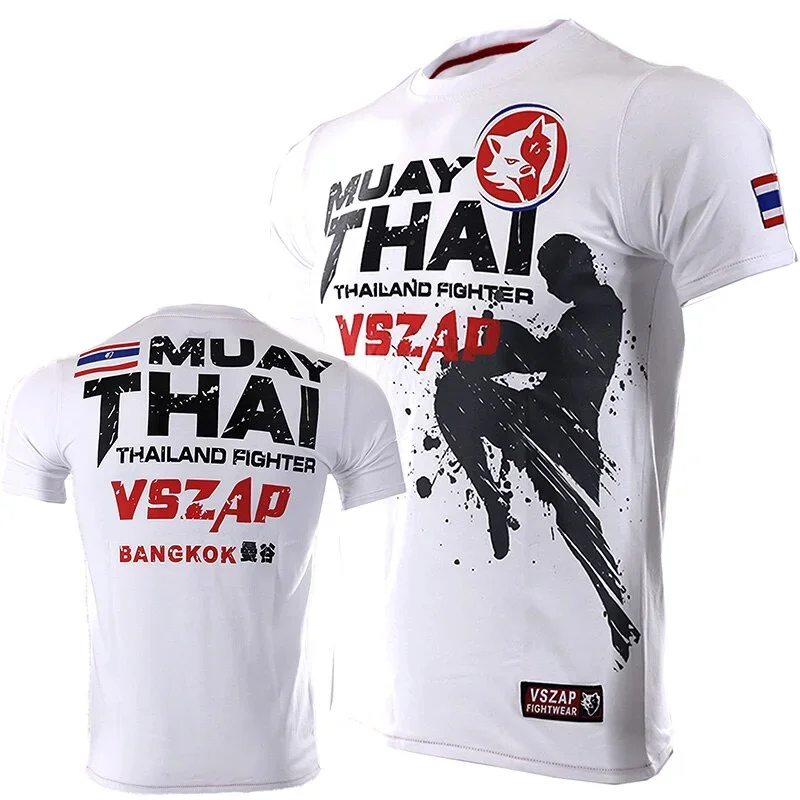 

Men's Muay Thai T Shirt Summer Breathable Quick Dry Tees Running Fitness Sports Short Sleeve Outdoor Boxing Wrestling Tracksuits