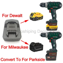 Convertidor adaptador de batería para Dewalt/Milwaukee, herramienta eléctrica de batería de iones de litio de 18/20V, compatible con Parkside de 20V