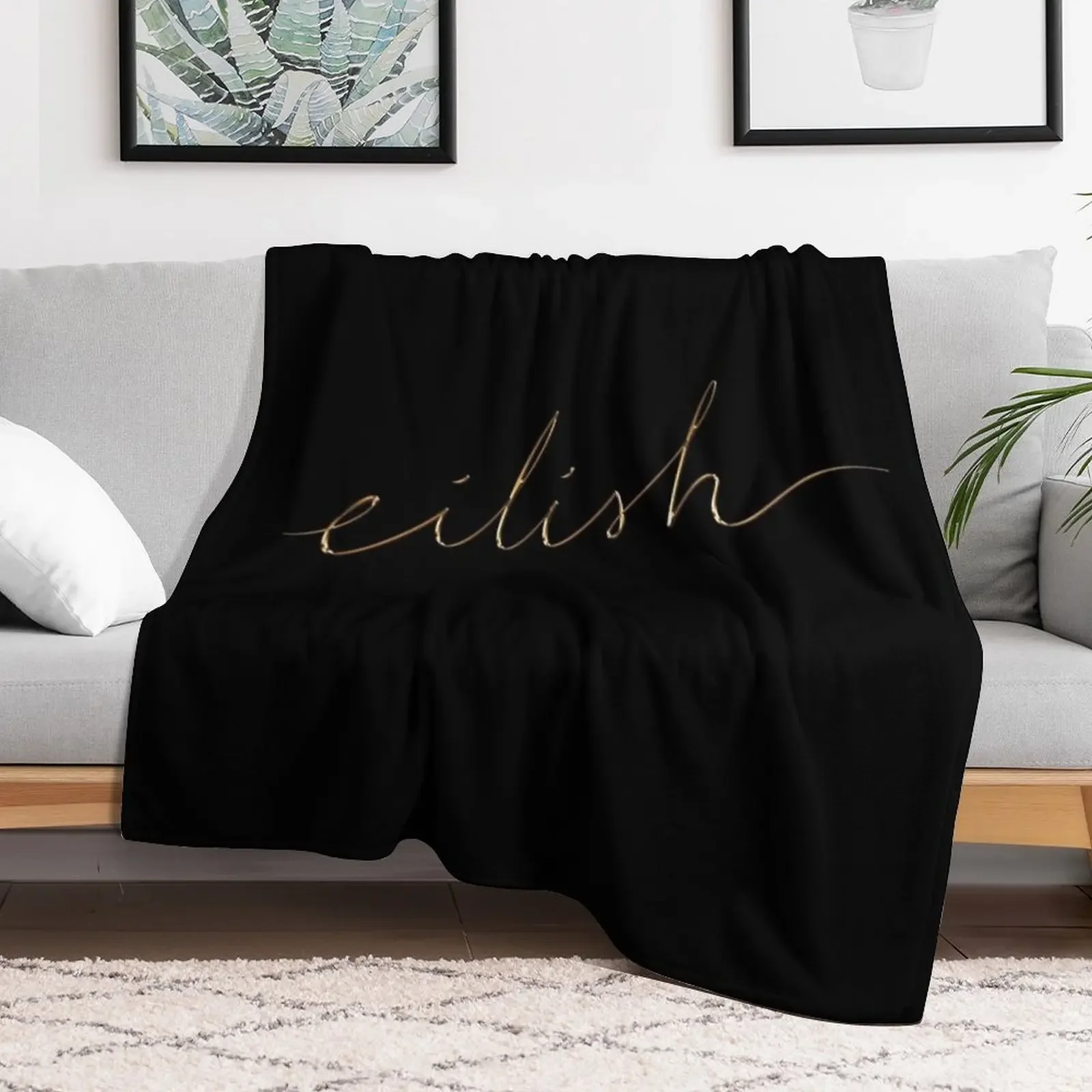 eilish fragrances gold cursive Throw Blanket Softest Decorative Sofa Summer Beddings Blankets