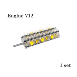 Kit Suku Cadang Teknologi MOC Blok Bangunan Kit Roda Gigi Diferensial Blok Bangunan Silinder Mesin Model Mobil 65413 62821 V6 V8 V12 6 model mesin penjualan terbaik v12 - №