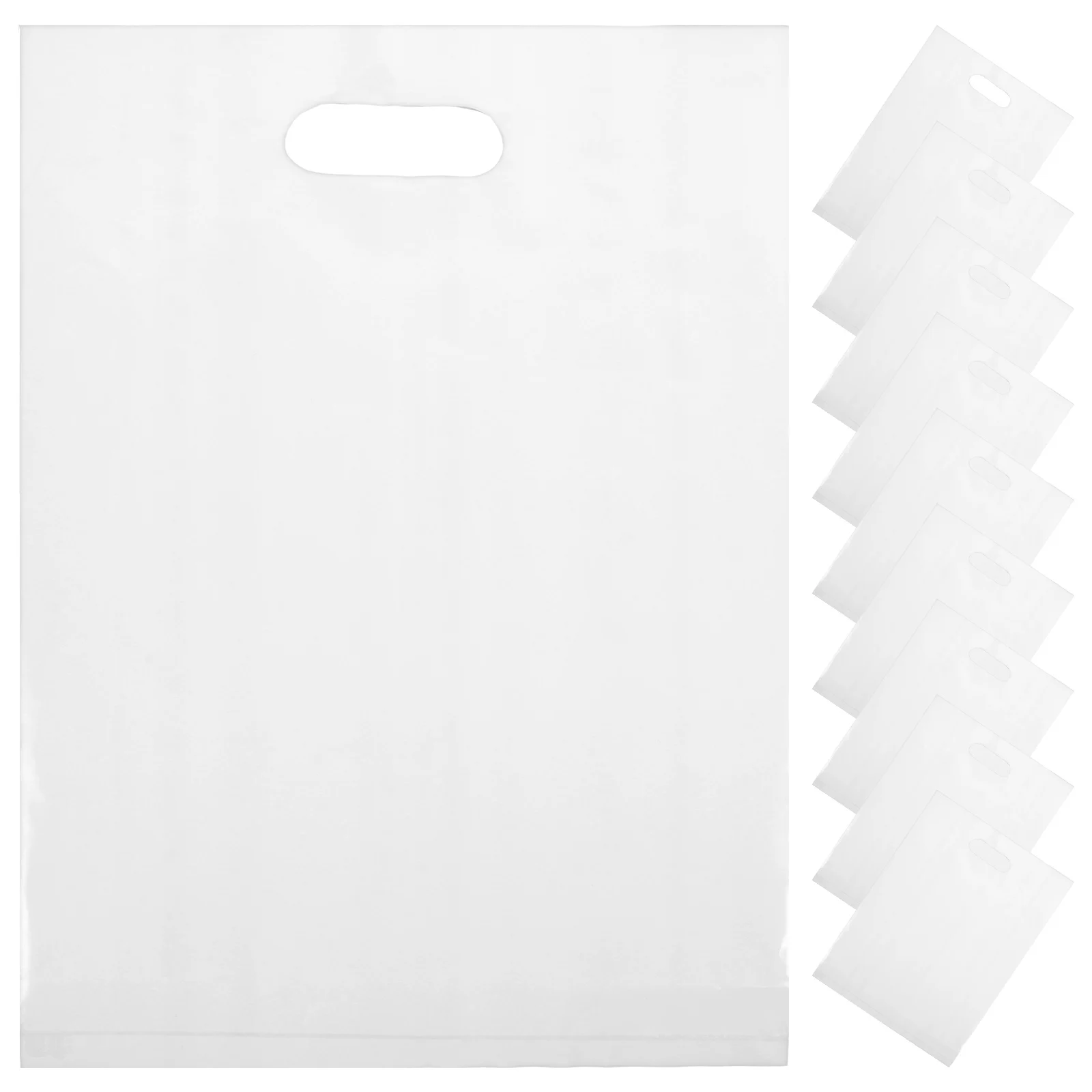 

50pcs Frosted Plastic 9 84x13 78inch Portable Merchandise Bags with Handles Bulk White Small Bags for Storage Packaging