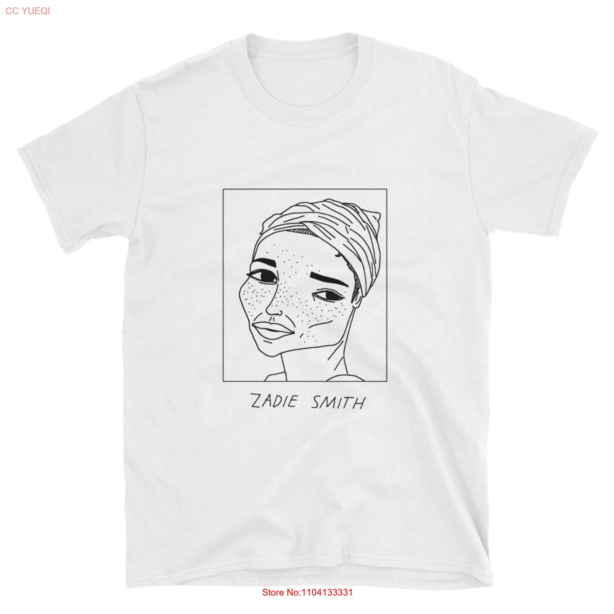 Badly Drawn Authors Zadie Smith T Shirt FREE Worldwide Delivery long or short sleeves