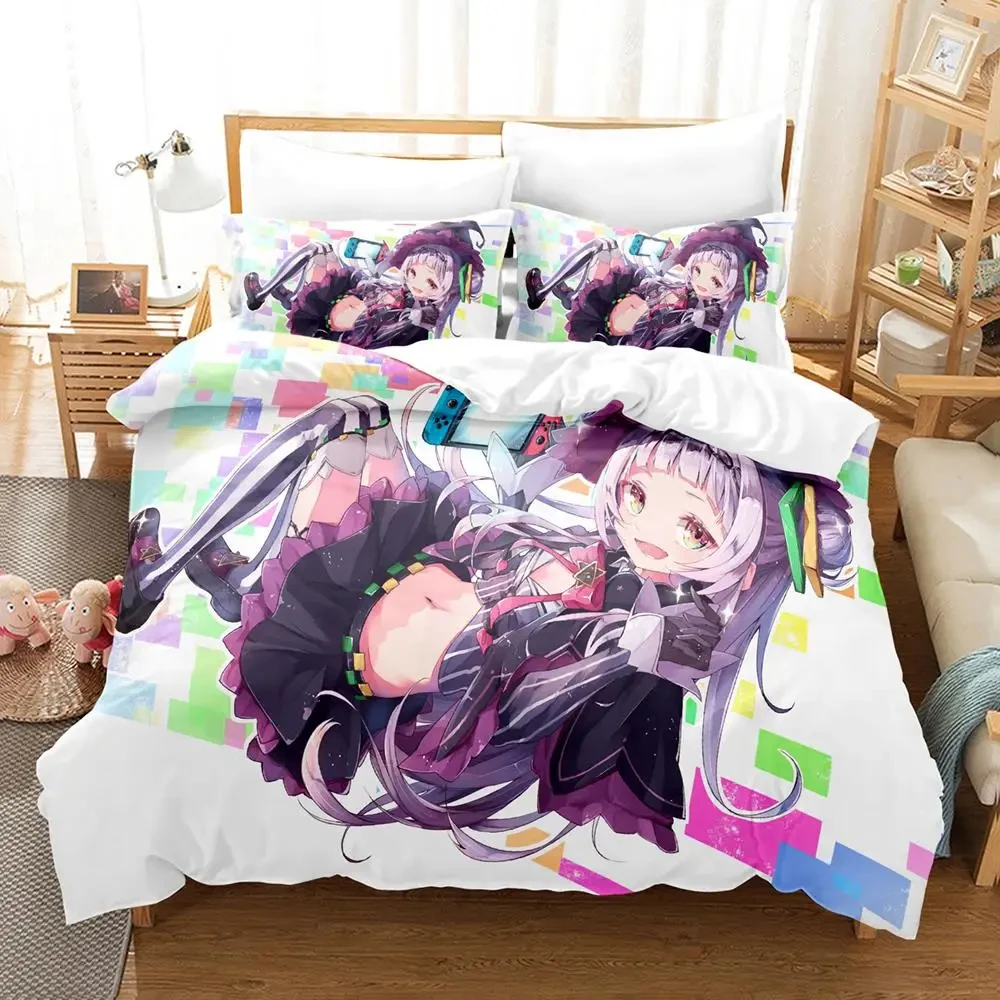 3D Print Anime Murasaki Shion Bedding Set Duvet Cover Bed Set Quilt Cover Pillowcase Comforter king Queen Size Boys Adult