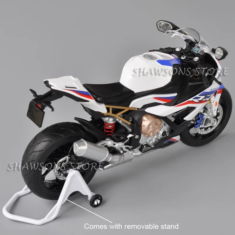 1:9 Scale Diecast Motorcycle Model Toy S1000RR Sport Bike Miniature Replica Working Headlights