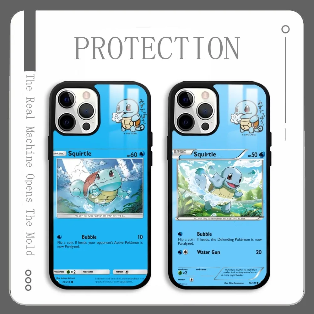 

Cute Squirtle Card Design Phone Case For IPhone 16 15 14 13 12 11 Pro Xs Max Mini Plus Celulares Hard Funda