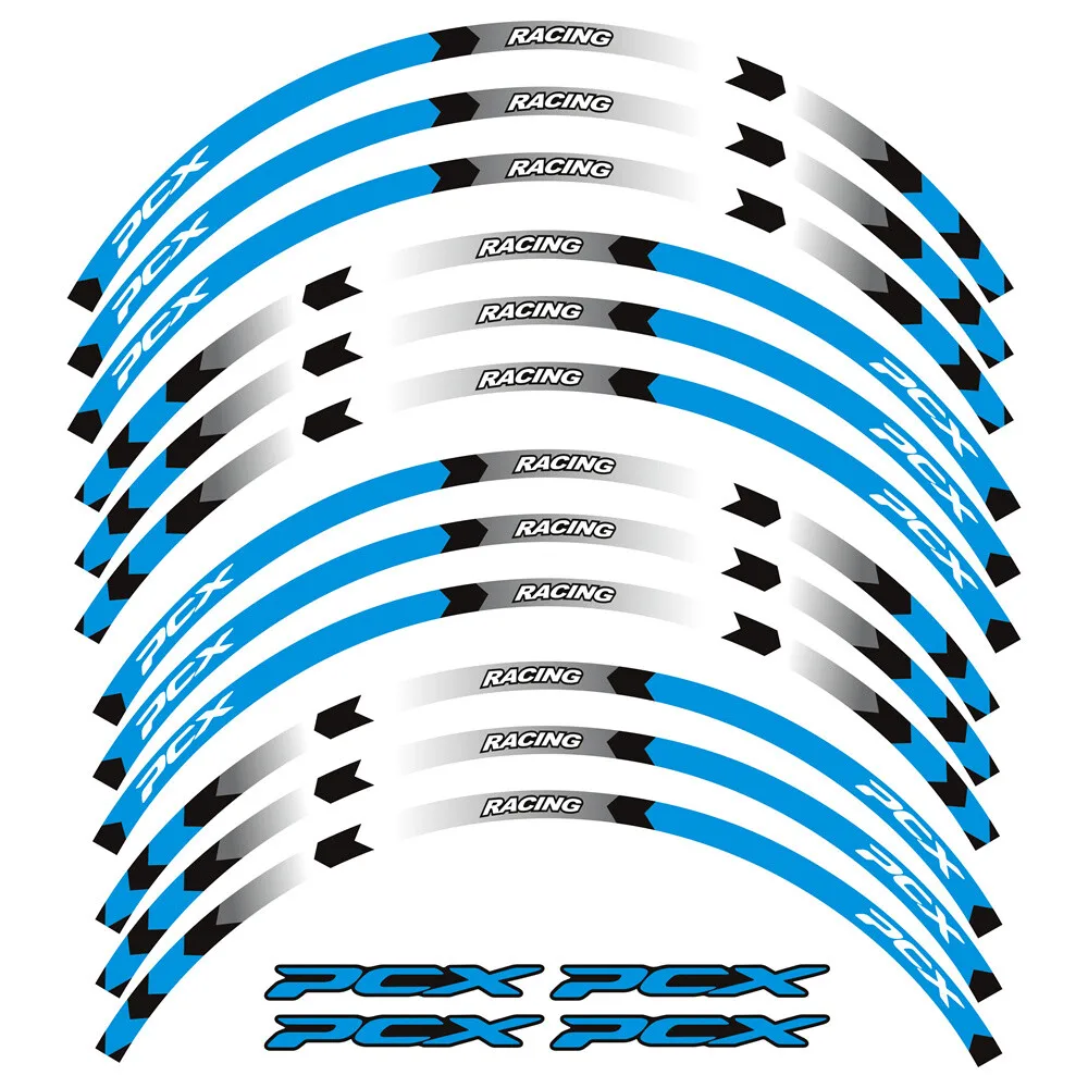 14"13" Wheel Reflective Sticker Vinyl Rim Decal DecalS StickerS WheelS For HONDA PCX125 PCX160  PCX150