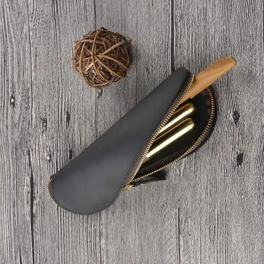 PU الجلد قلم رصاص حقيبة اليدوية صناعة القلم كيس تجميع مستحضرات التجميل فرشاة تخزين حالة منظم الطالب كيس القرطاسية حقيبة أداة محمولة