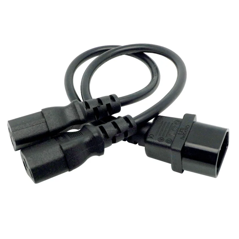 30 cm Strom-Y-Splitter-Adapterkabel, einzelnes IEC 320-C14-Stecker auf Dual-C13-Buchse, kurzes Kabel für Computer-Host-Display