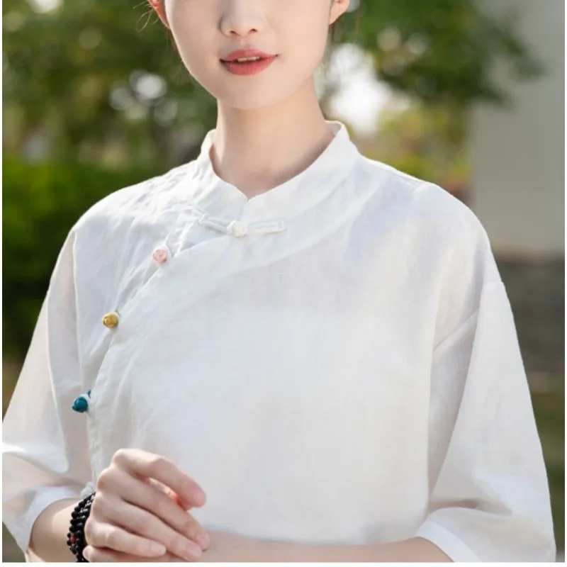 

National Style Zen Traditional Clothing Original Cotton Women Blouse New Chinese Women's Cheongsam Top Young Style