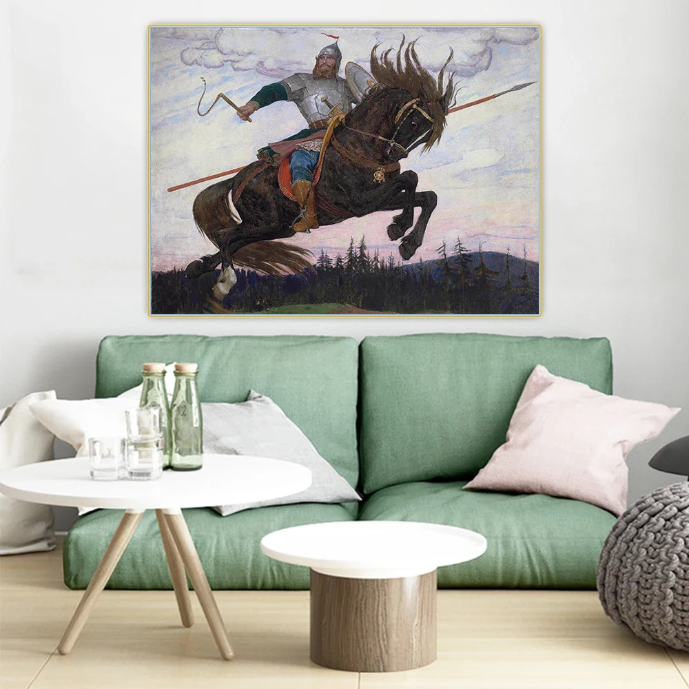 Citon Viktor Vasnetsov《The Hero》Canvas Art Oil Painting Artwork Poster Decorative Picture Wall Decor Home Decoration