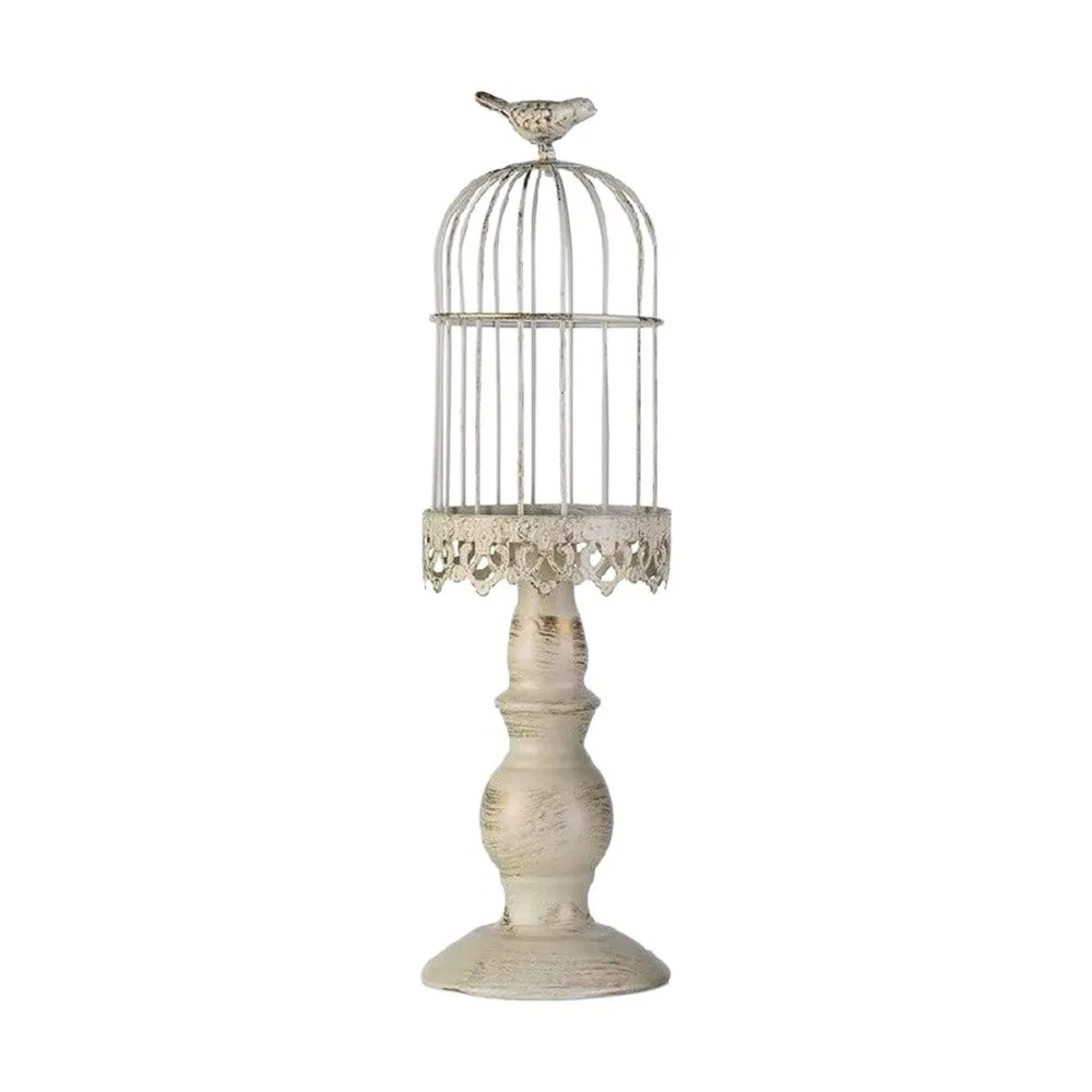 Tabletop Ornament Iron Birdcage Candle Holder Vintage Art Candlestick Decorative Delicate Aromatherapy Candle Stand Party