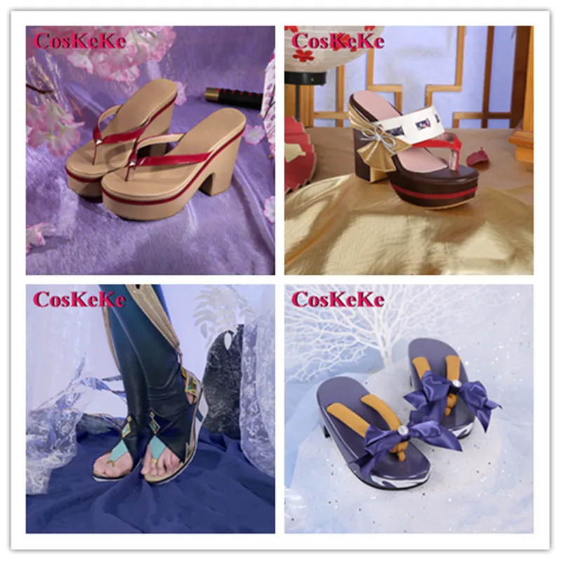 

CosKeKe Raiden Shogun/Shenhe/Yae Miko/Sangonomiya Kokomi/Kamisato Ayaka/Kuki Shinobu Shoes Cosplay Game Genshin Impact Shoes New