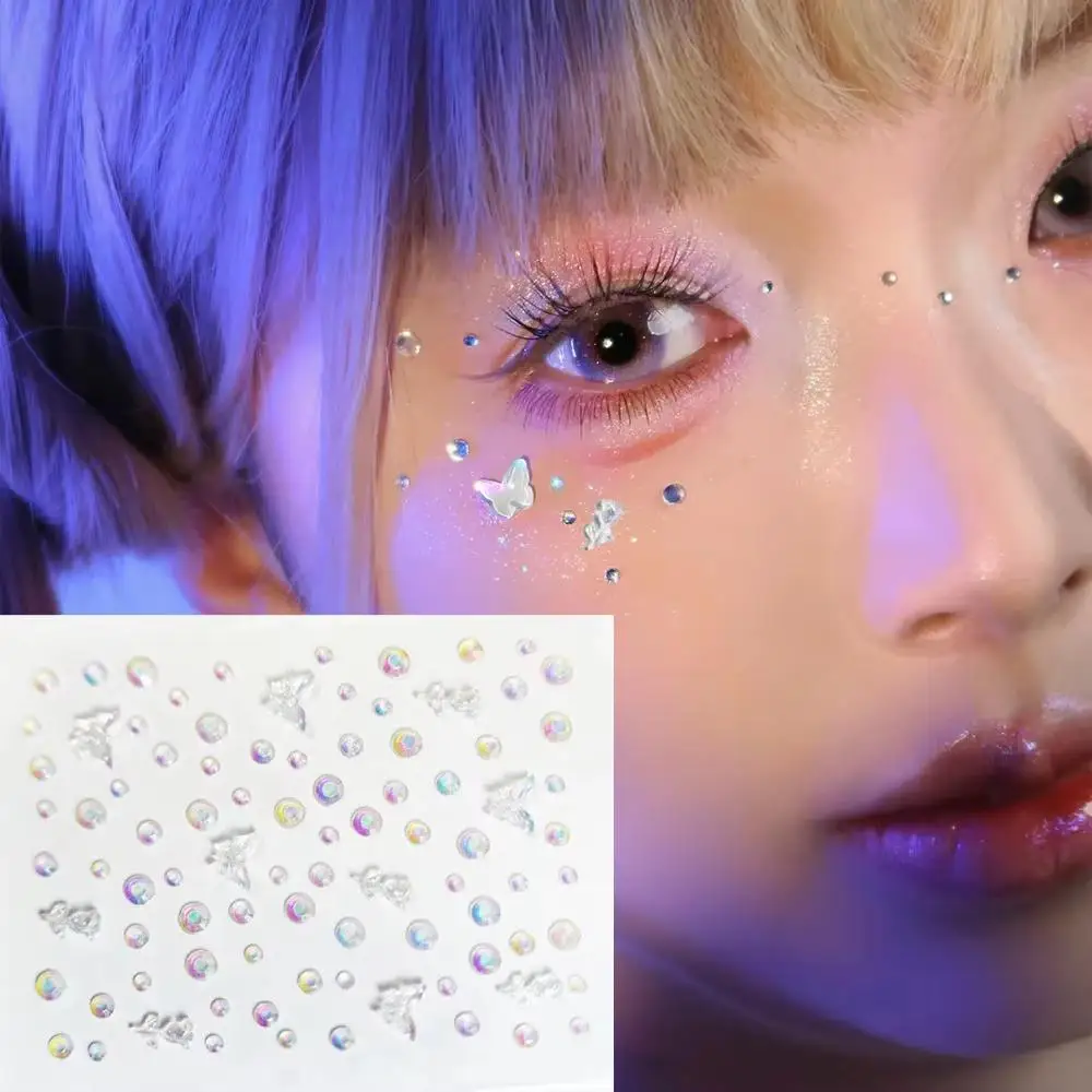 3D Acrylic Diamond Stickers Butterfly Crystal Patch for Stage Makeup