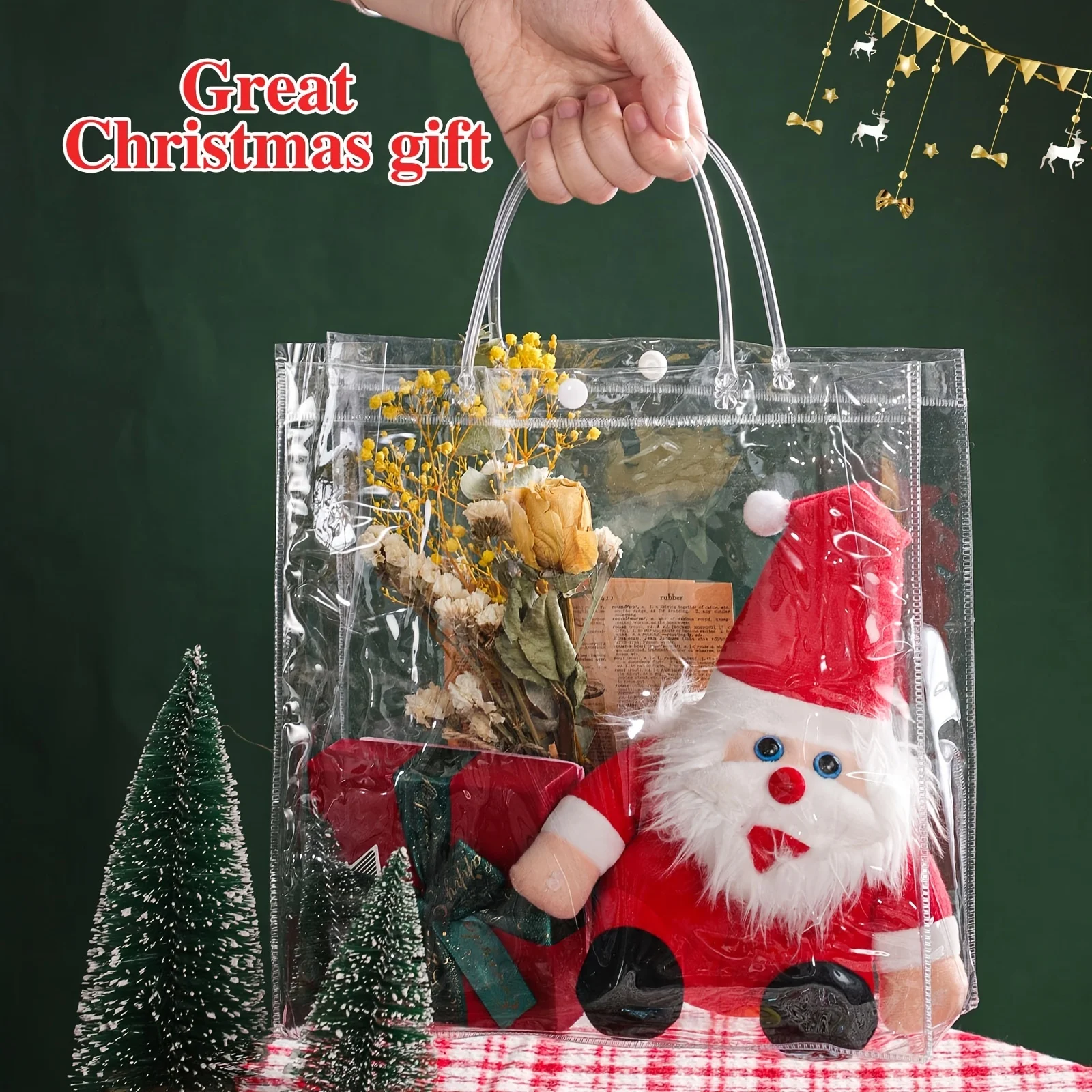 18pcs 5.9*5.1*2.8in Reusable PVC Gift Bags with Handles - Clear, Durable Tote for Halloween, Christmas, Weddings & Birthdays