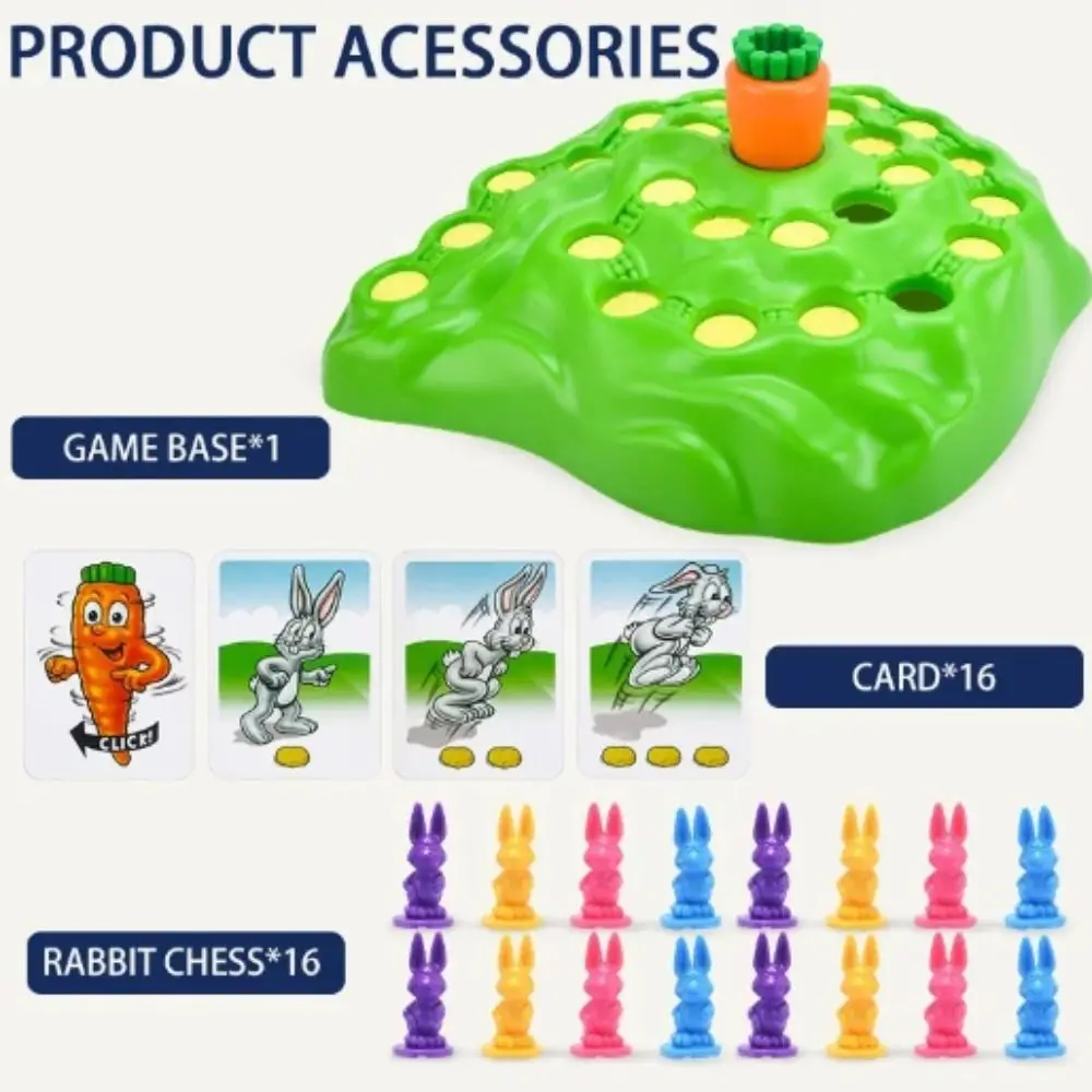 Rabbit Trap Game Toy Rabbit Cross Country Race Spinning Turnip Drop Board Game Toy Early Education Children Board Game Toys