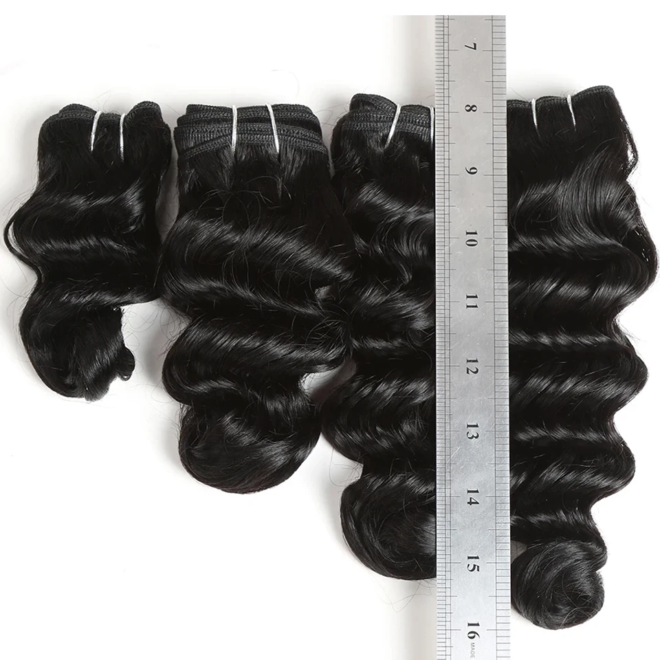 4 Pcs Pack Sale Loose Wave Brazilian Hair Weave Bundles 8-14 Inch Human Hair Bundles For Women 190Gram