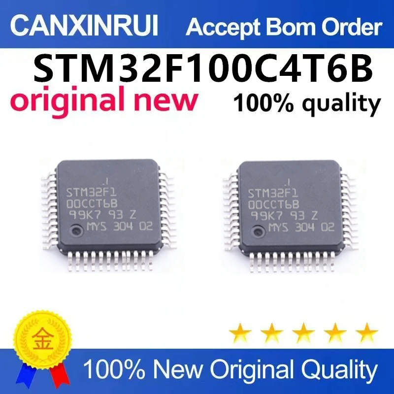 (5pcs-100pcs)Brand new original STM32F100C4T6B package LQFP48 32-bit microcontroller MCU microcontroller