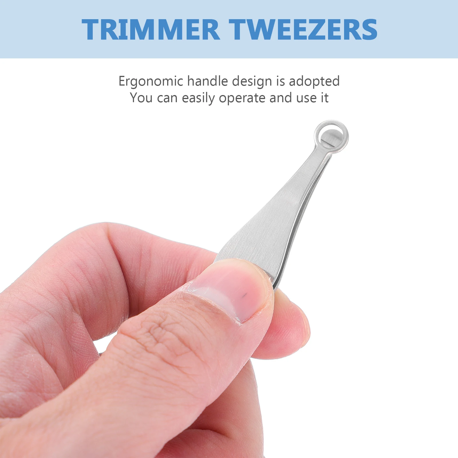 ماكينة تشذيب شعر الأنف من الفولاذ المقاوم للصدأ برأس مستدير ومقبض مريح ومزيل مشبك شعر الأنف أداة تشذيب للمنزل الاحترافي #3