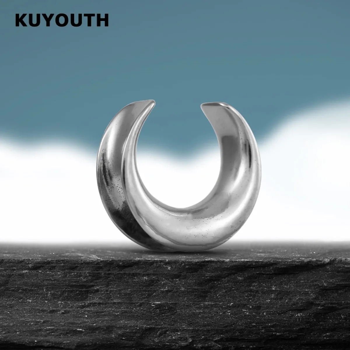 KUYOUTH 2PCS Saddle Ear Stretchers Gauge Tunnels Plugs Ear Expanders Body Jewelry Piercing Accessory