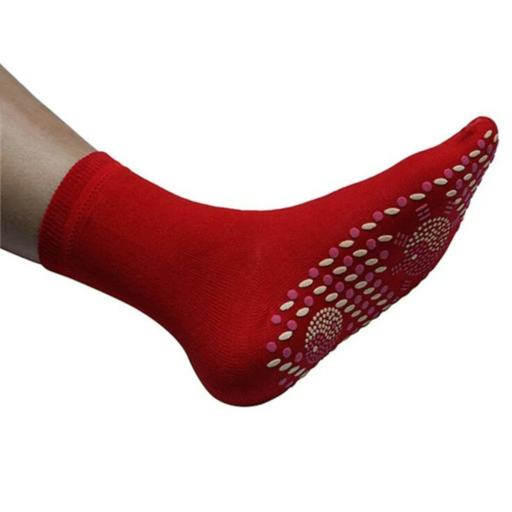 Unisex Self-Heating Health Care Socks Tourmaline Magnetic Sock Self-Heating Therapy Magnet Socks Solid Warm Non Slip Socks