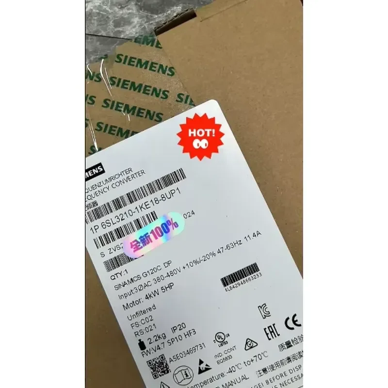 6SL3210-1KE18-8UP1 Compact Variable Frequency Drive 4.0kW Motor Speed Controller for Industrial Fan Pump and Conveyor