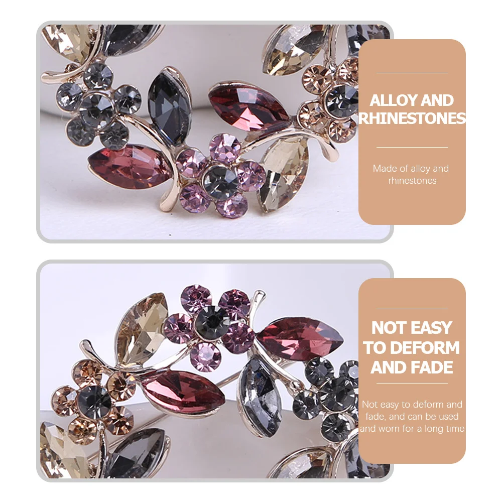 

Rhinestone Flower Brooch Pin Crystal Women Jewelry Gift Longlasting Premium Alloy Rhinestones Decorative Brooches for Women