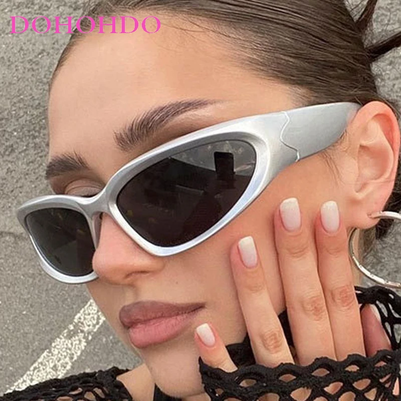 

New Fashion Wrap Around Y2K Punk Sunglasses Women Unisex Futuristic Oval Trendy Retro Sun Glasses Windproof Goggles Shades UV400