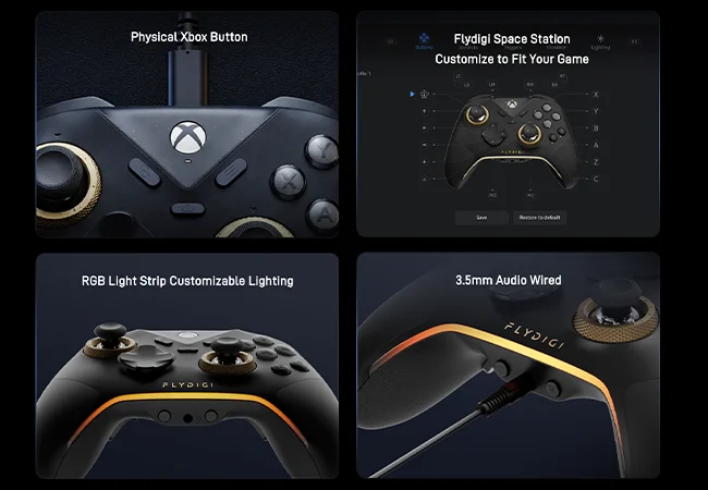 FLYDIGI VADER 5S Kabelgebundener Controller FORCEFLEX Einstellbare Spannungs-Joysticks, Hall-Effekt-Trigger für XBOX Series X | S, XBOX One, PC – Detail 10