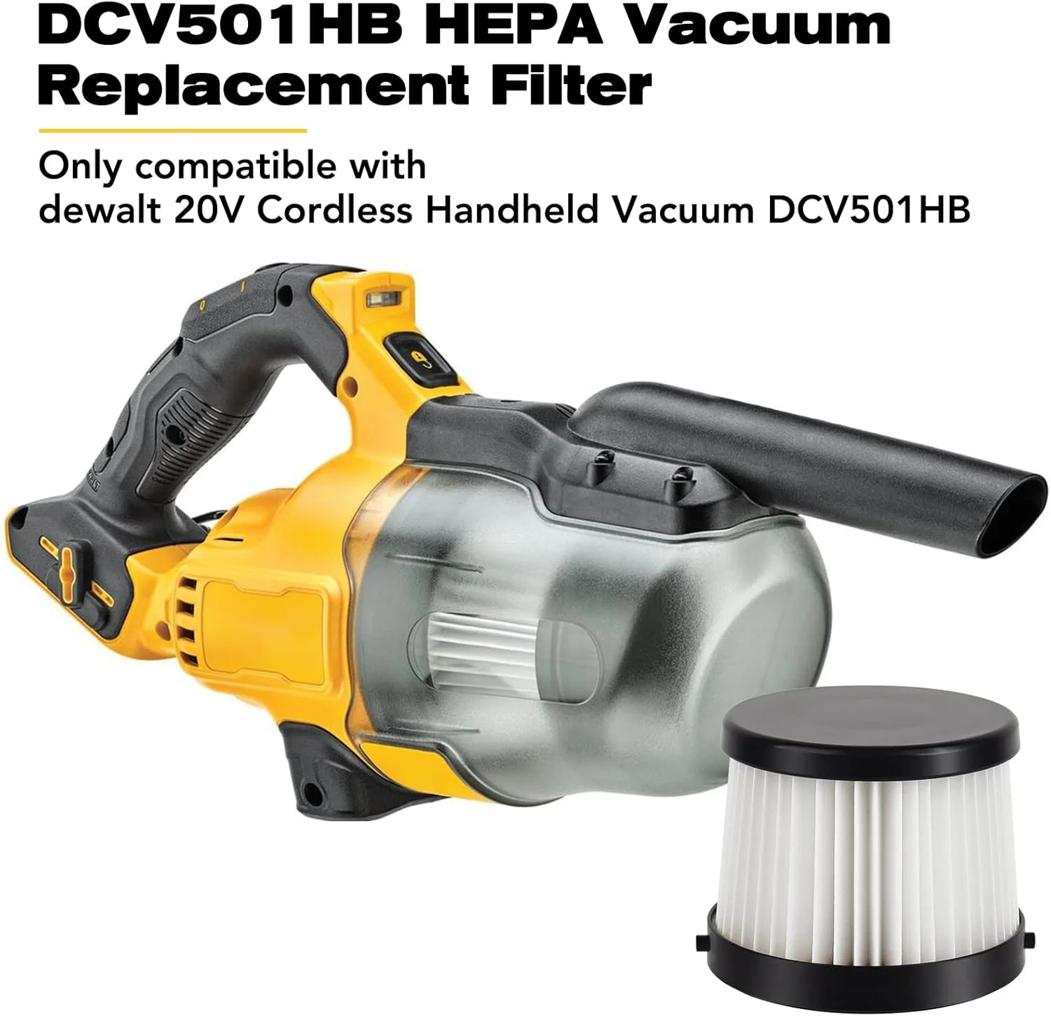 فلتر DCV501HB لمكنسة DEWALT 20V اللاسلكية المحمولة، جزء DCV5011H
