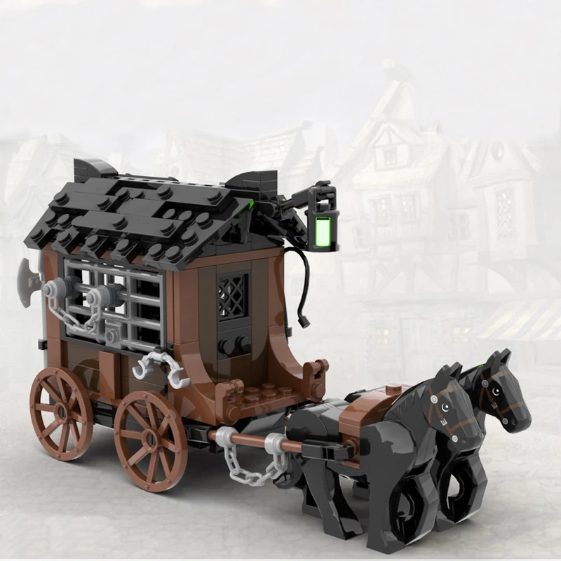 NEW 213PCS European Medieval Castle Prisoner Convoy model DIY creative ideas Children Toy Birthday Gift Building Blocks MOC-6055