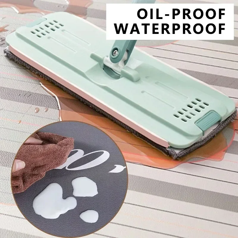 Mat for Kitchen Carpet Waterproof PVC Long Floor Mats Leather Oil Proof Anti-slip Carpets Black White Plaid Home Decoration Rug