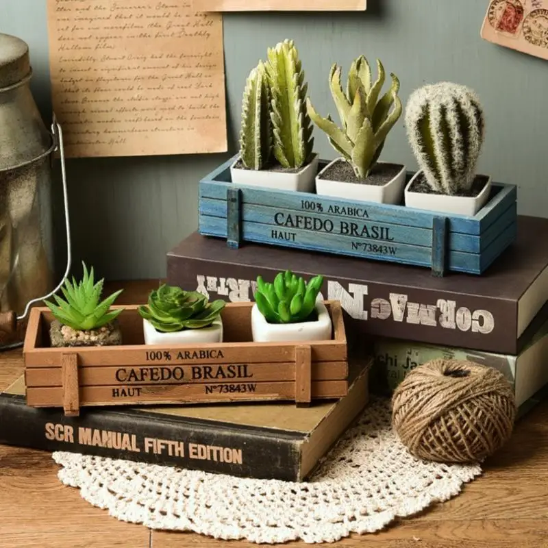 Contenedor de artículos diversos de madera antigua para mesa, organizador de cosméticos, caja de almacenamiento de joyas, soporte de joyería de madera para decoración del hogar, 1 unidad
