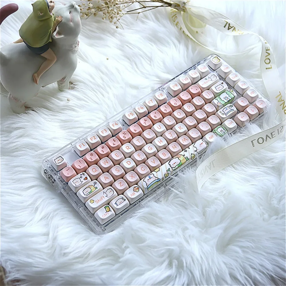 

Pink piggy, keycap 118-key MOA PBT hot sublimation, suitable for MX Switch gaming mechanical keyboard keycaps