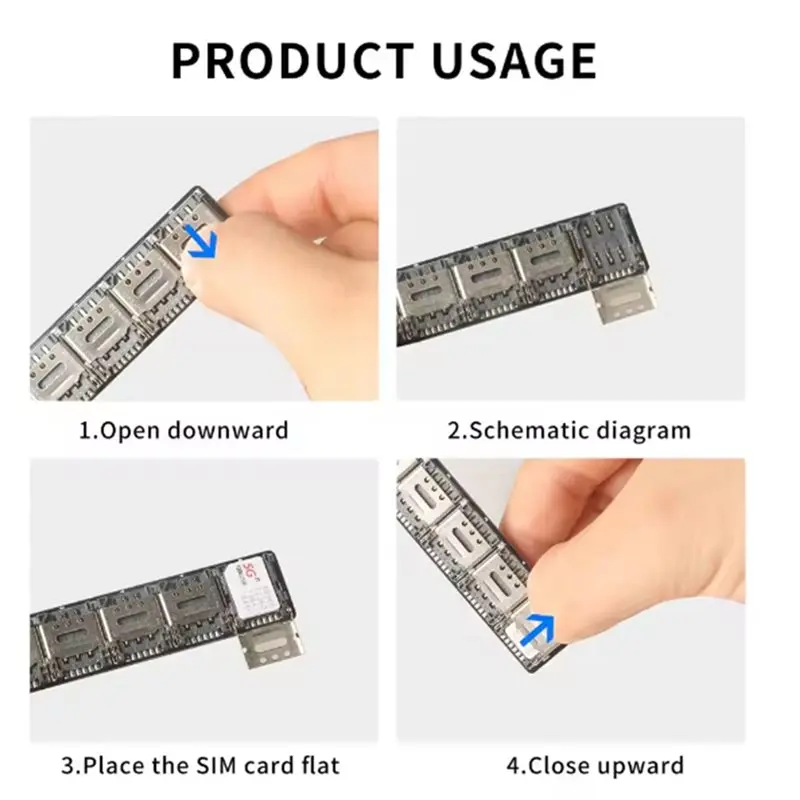 AED5-TPC Compact SIM Card Storage Organizer, SIM Card Case, Holds Up To 10 Nano SIM Cards, Comes With A Lanyard And Card Pin