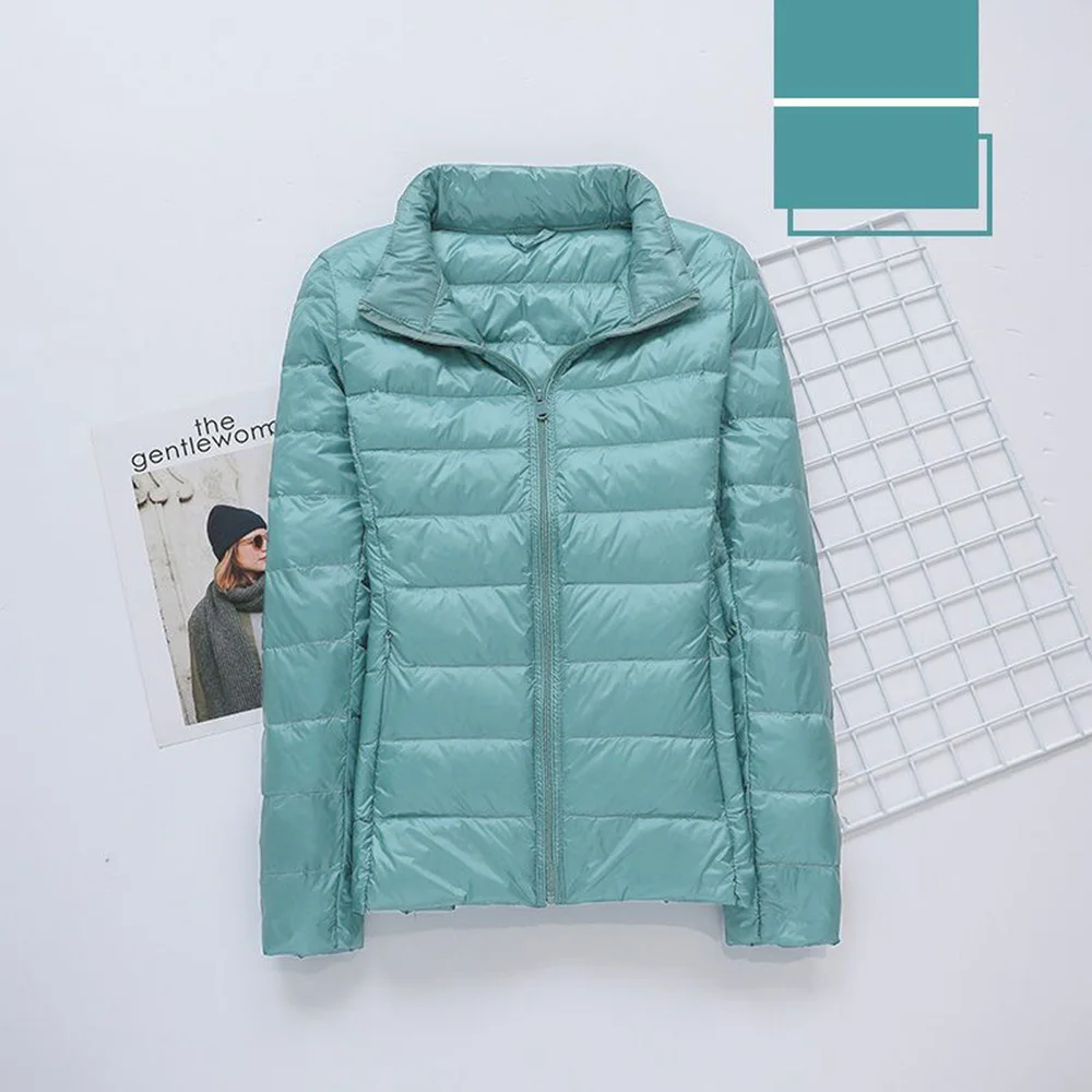 Down jacket ladies 2024 new short thin thick warm slim Korean white duck down Can be worn in plus size inside L To 6XL 7XL 8XL