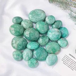 Natural Amazonite Palmstone Healing Crystals Real Blue Quartz Massage Worry Stone Spiritual Reiki Mineral Specimen Home Decor