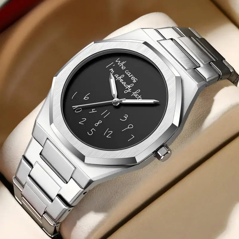 Trendy Niche Men's Quartz Watch Unique Creative Digital Graffiti Design Casual Fashion Male Wristwatch For Daily Wear Boy Gifts