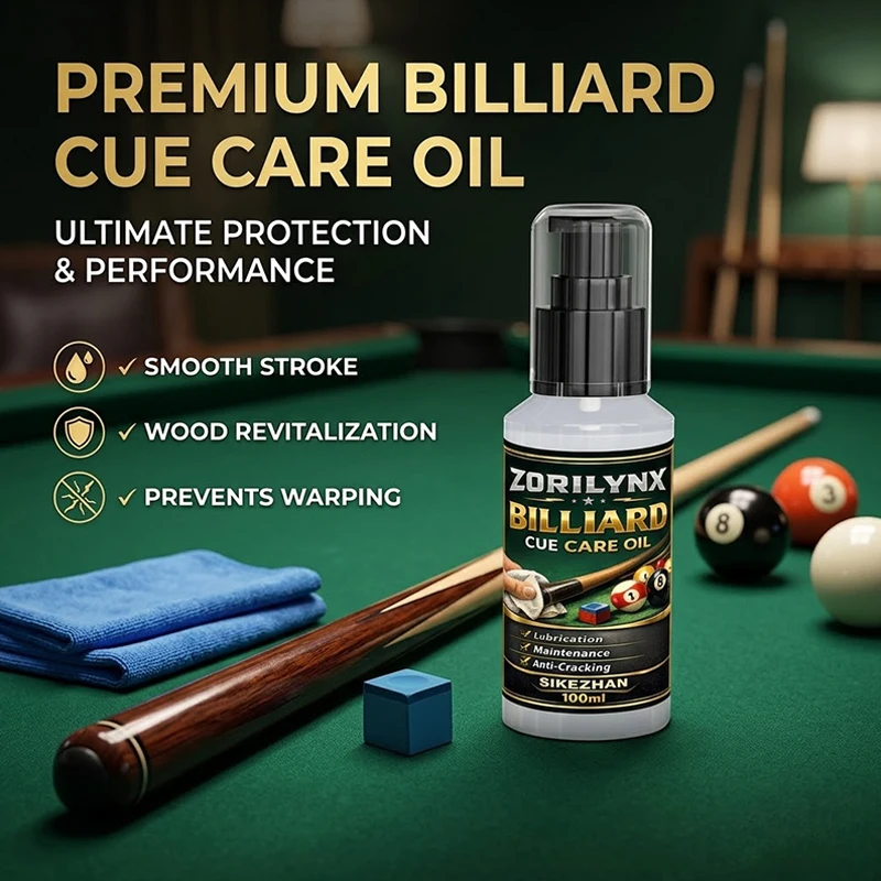 

Professional 100ml Billiard Cue Oil Snooker Stick Lubricant Wood Shaft Cleaning & Maintenance Polish Anti-Cracking Fluid