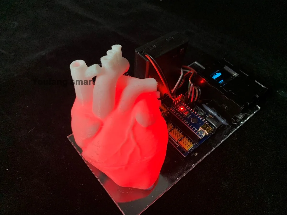 Robot bionico per il test della frequenza cardiaca con tecnologia creativa fatta a mano con scienza OLED per Robot Arduino Kit fai da te Robot NANO programmabile