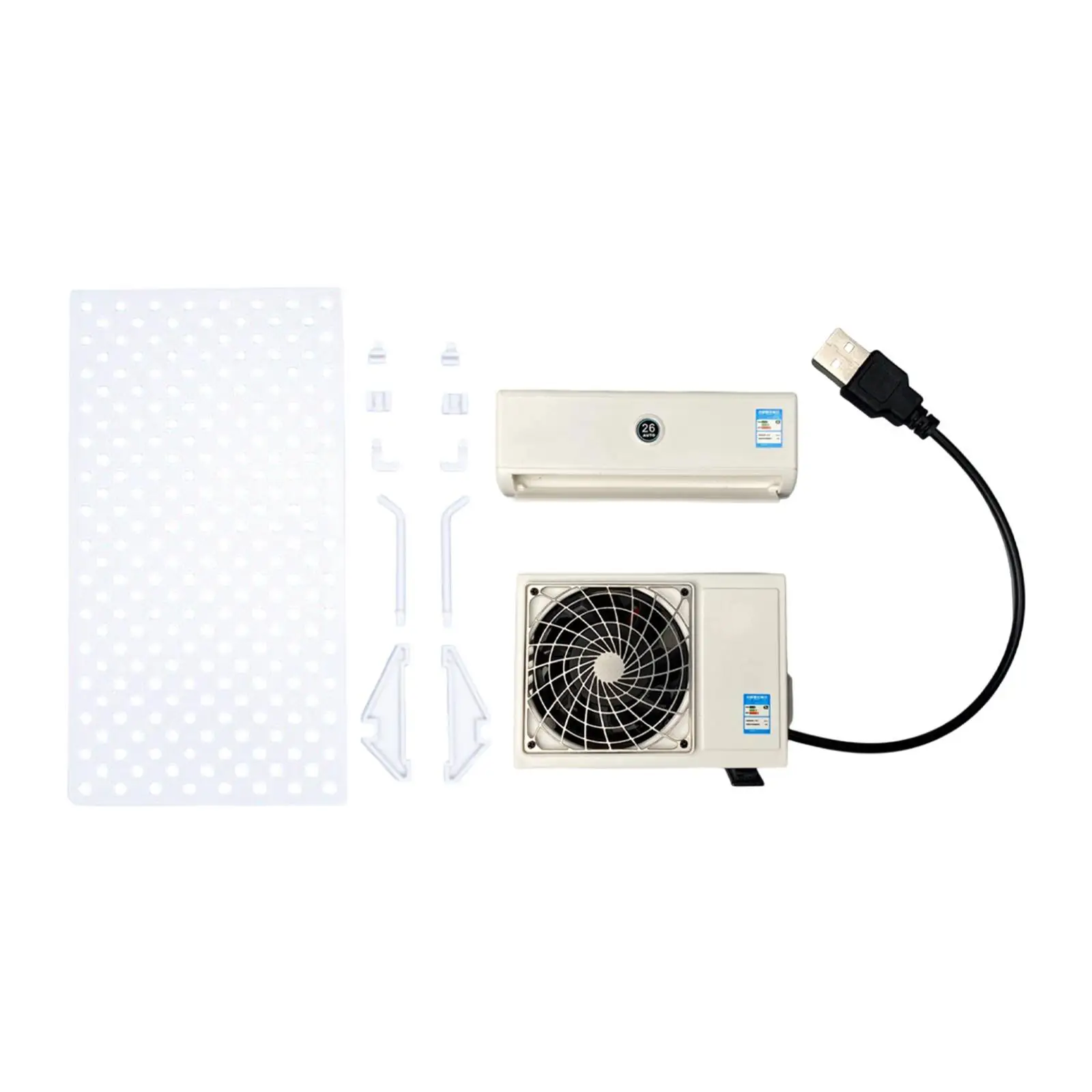 Décoration de maison de poupée, Mini climatiseur modèle USB, échelle 1:14, décor de salon, unité de climatiseur réaliste, petits meubles