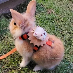 Walking Bunny Guinea Pig Harness Outdoor for Small Animals Cute Pet Rabbit Harnesses and Leash Hamster Chinchilla Accessories