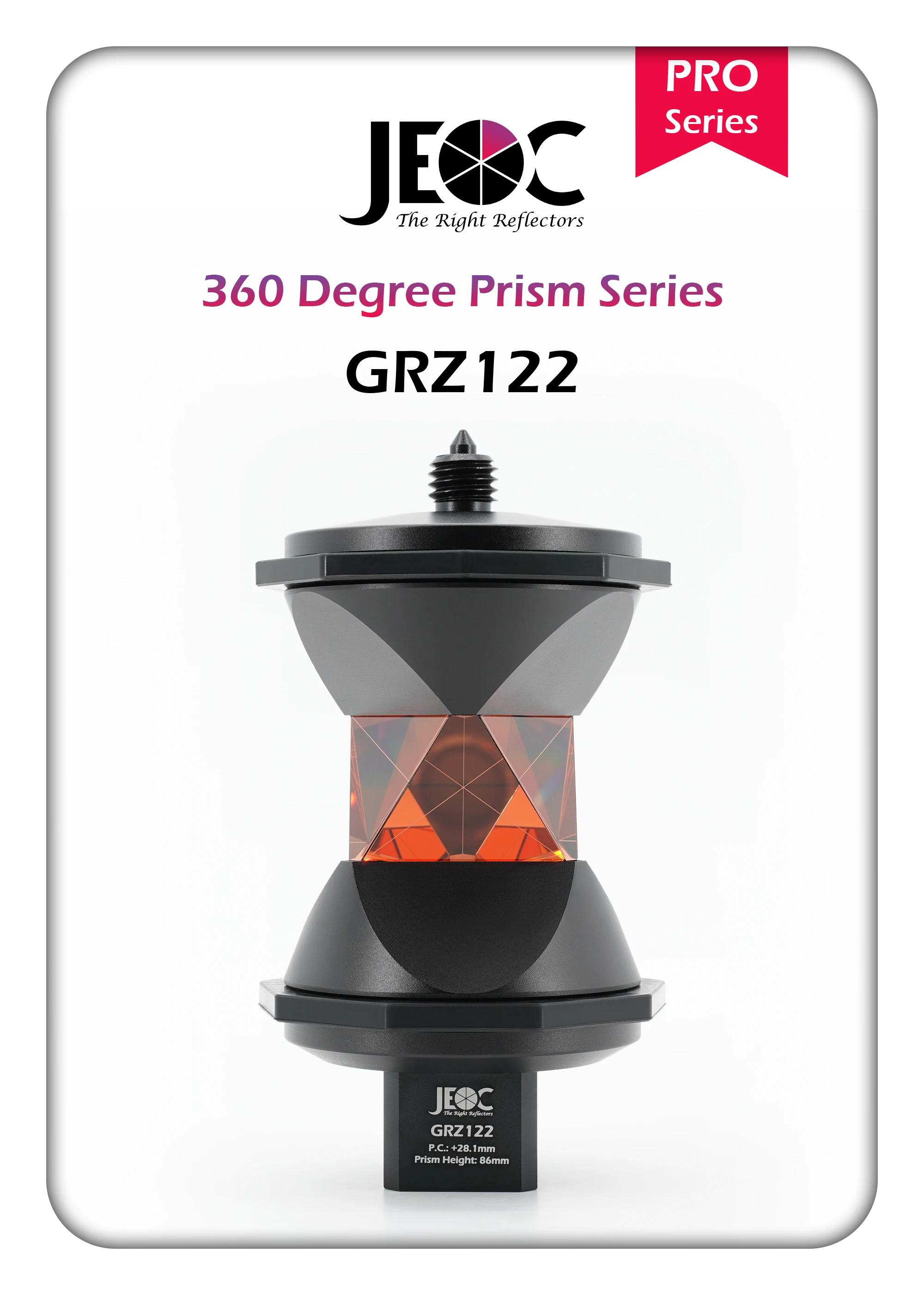 JEOC GRZ122, Präzises 360-Grad-Reflexionsprisma mit Metallhalterung & Sicherer Befestigung, für Swiss ATR Totalstation – Detail 7