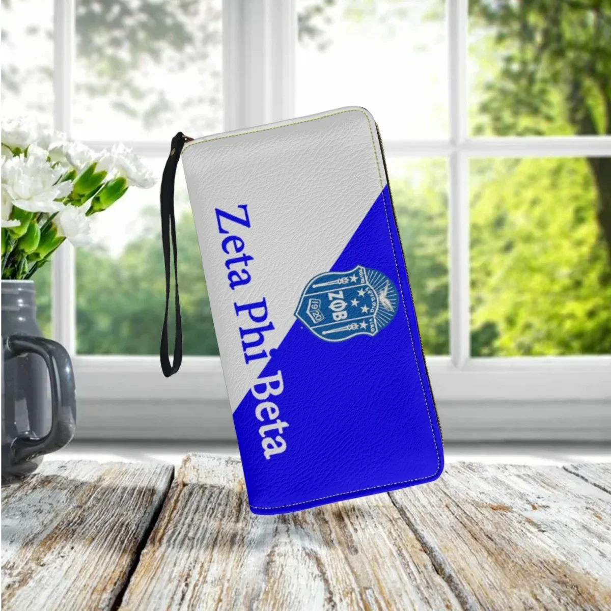 Vintage Zeta Phi Beta Designer Coin Purse Phone Bags PU Leather Wristband Fashion Small Wallet Mini Girls Multi-Card Storage Bag