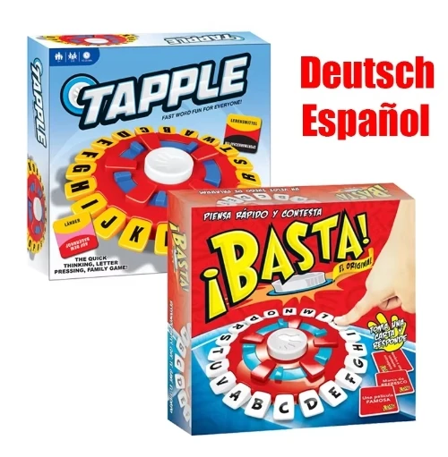 Basta 2.0 Spanish Tapple Word Game - English Tapple Games Version Quick Thinking Letter Pressing Board Game Christmas Gifts