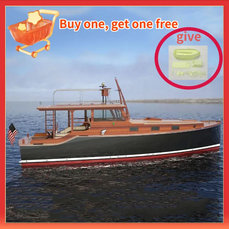 

1/18 RC Fishing Boat Pilar Hemingway Model Resin Hull DIY Assembly Kit Model Retro Ship Form