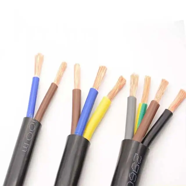 Super flexible RVV Multi-Core 2 3 4 Cores 0.75mm2 1.25mm2 2.0mm2 3.5mm2 5.5mm2 25mm2 Copper Wires H05VV-F Flexible Electric Wire