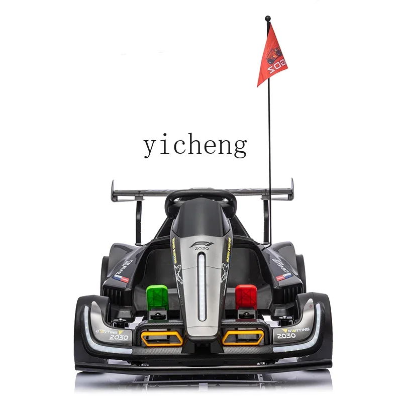 

Tqh Children's Electric Kart Baby Drift Can Sit Adults and Children Four-Wheel Remote-Control Automobile